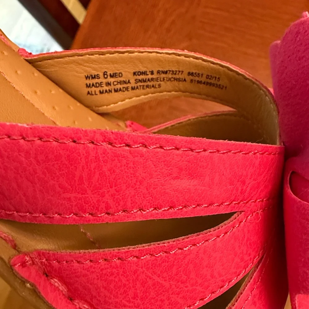 SONOMA Hot Pink Floral Layered Slide Sandals for Women - Picture 6 of 12